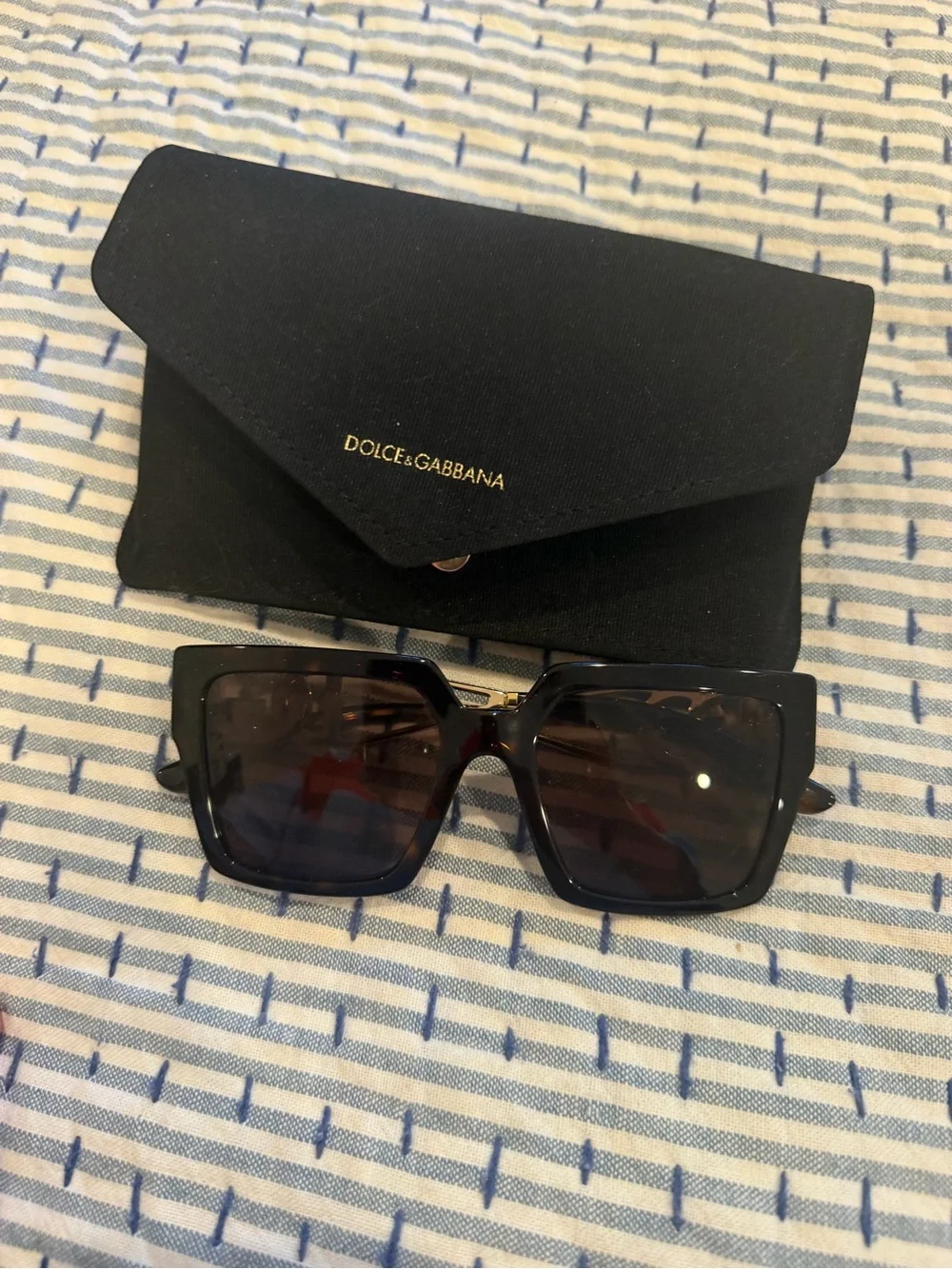 Dolce & Gabbana Black Oversized Square Sunglasses